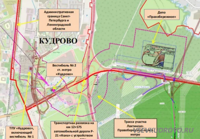Рабочее движение по развязке в Кудрово откроют в 4 квартале 2026 года (2026)