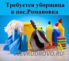 Требуется уборщица, территориально - пос.Романовка. Требуется уборщица, территориально - пос.Романовка.